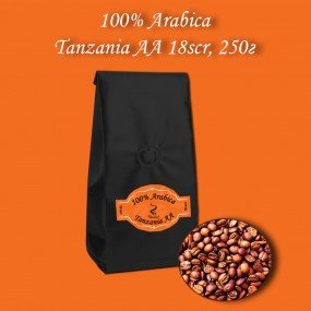 Кава зернова Arabica Tanzania AA 18scr (Арабіка Танзанія АА) 250г.  БЕЗКОШТОВНА ДОСТАВКА від 1кг!